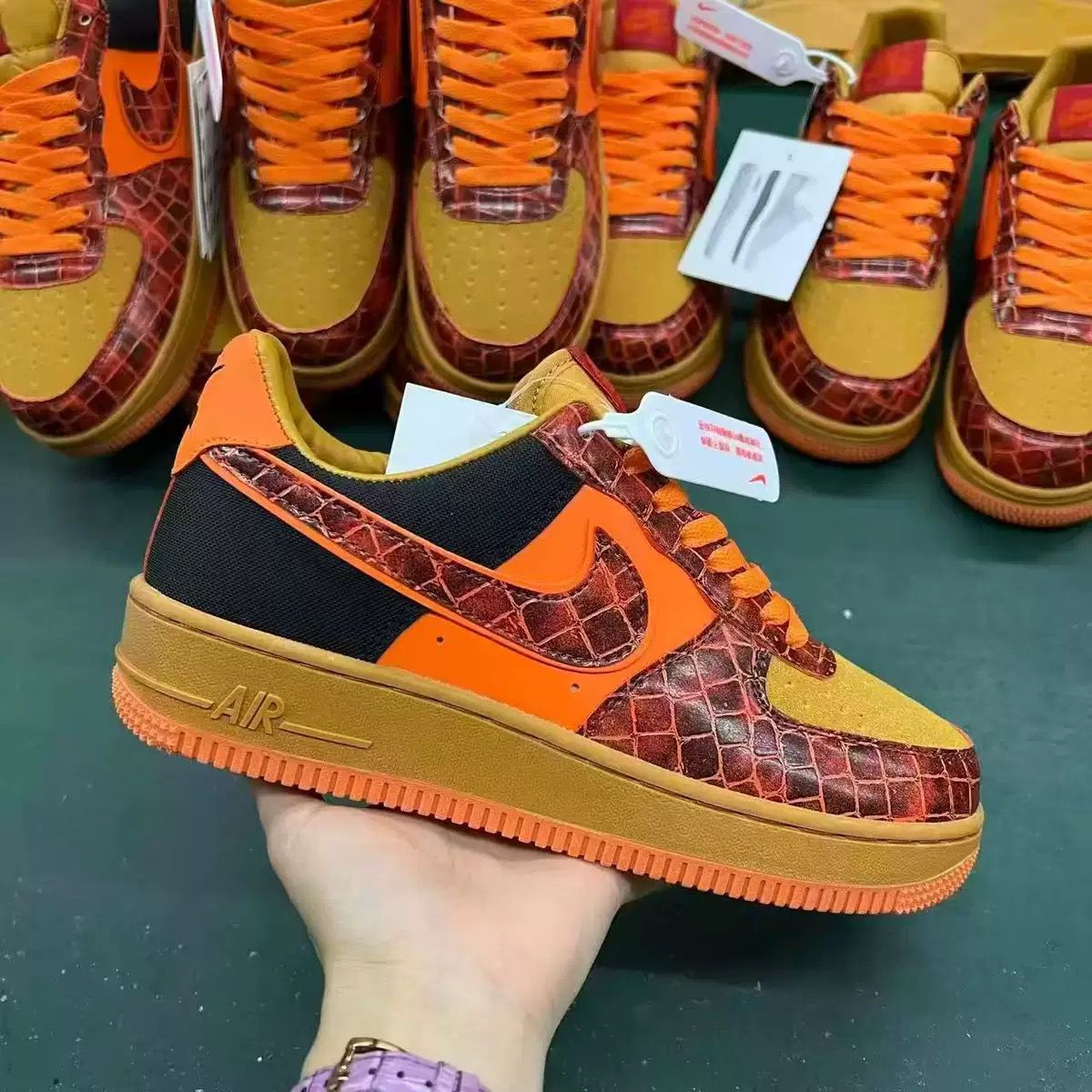 Nike Air Force 1 Low Croc Orange / Gum