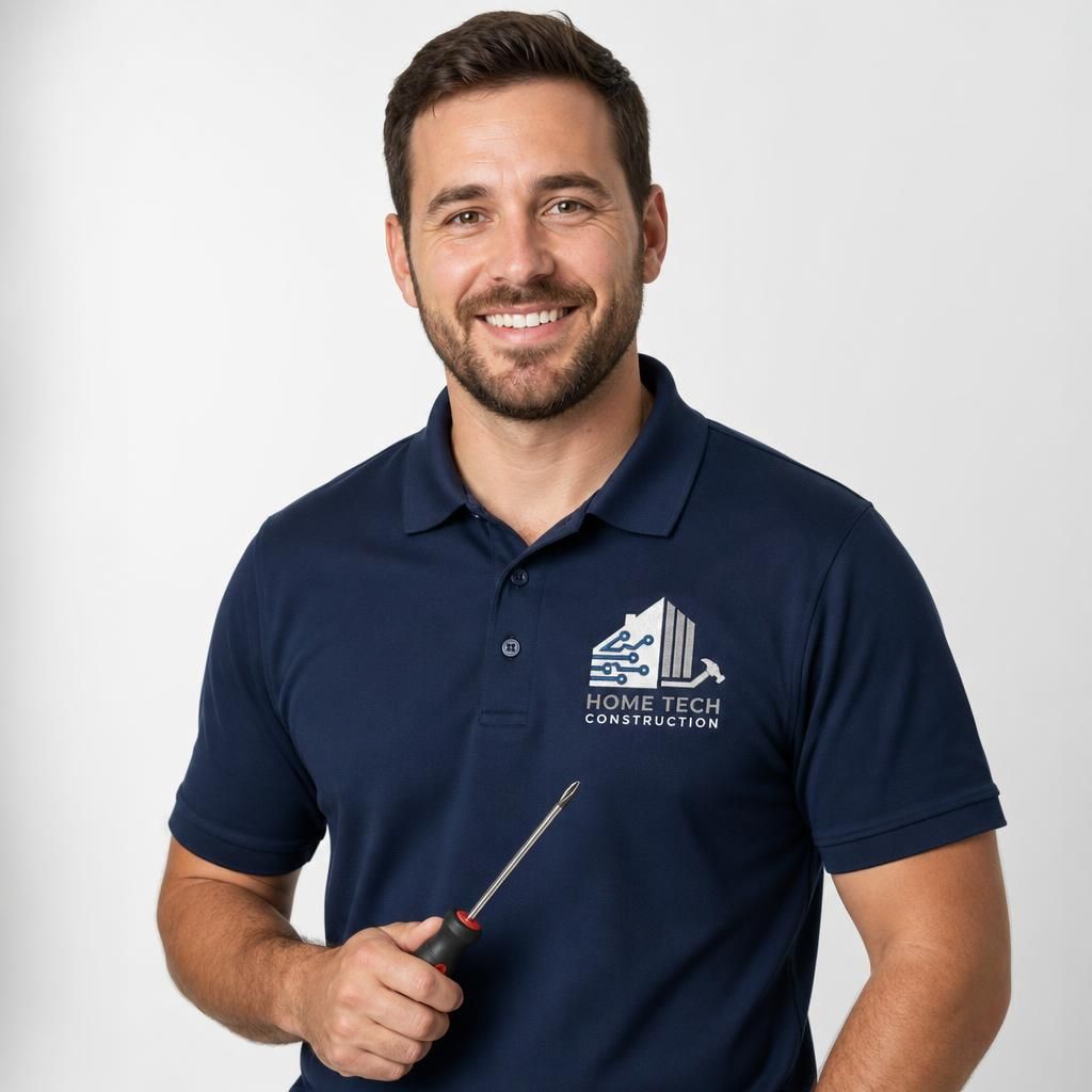 Chris B., Appliance Specialist at Home-Tech Construction, wearing a branded uniform