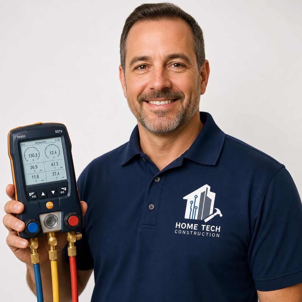 David T., HVAC Lead at Home-Tech Construction, wearing a branded uniform